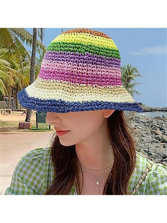 Women\'s Floral Straw Sun Hat Packable Wide Brim Summer Beach Hat main image 6
